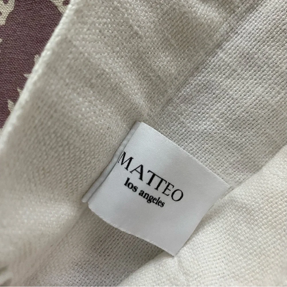 Matteo white linen & Lace Euro Sham  White Lace Trim Pillowcase